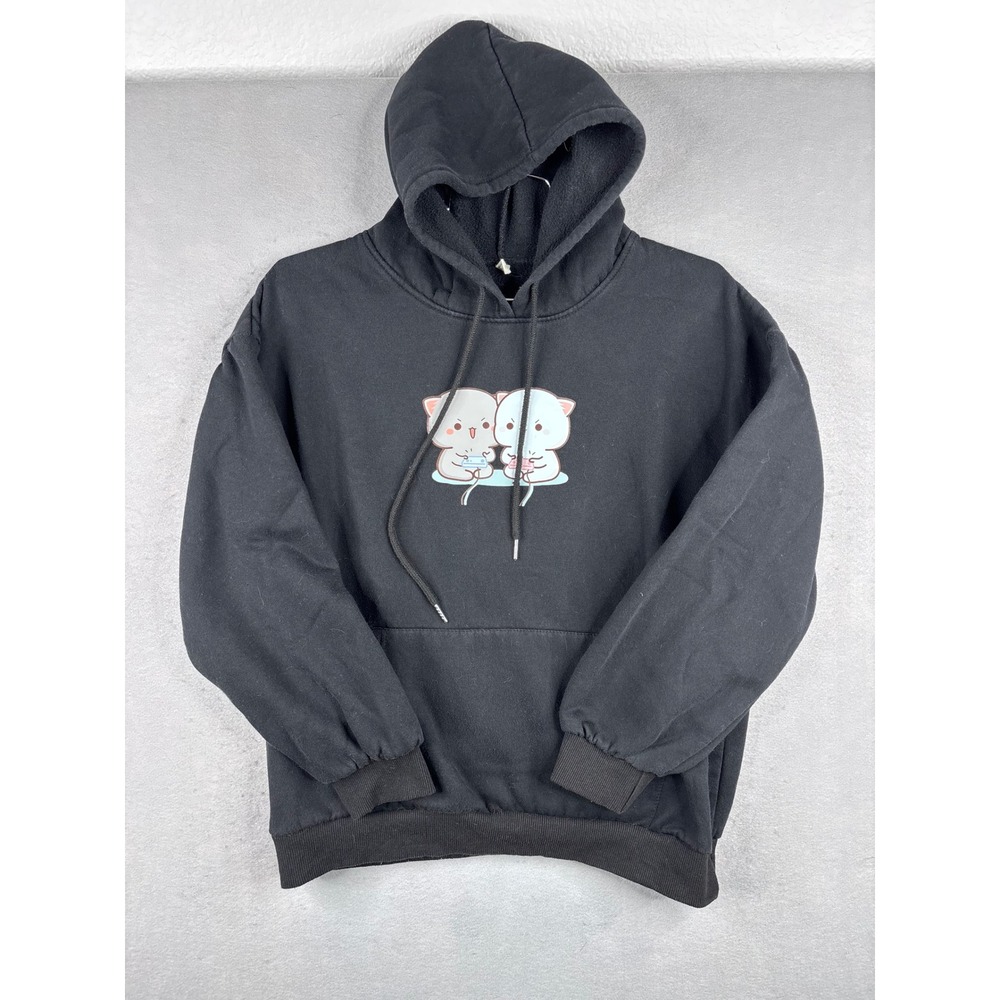 Unbranded Black Gaming Cats Graphic Pullover Hoodie Sweatshirt Mens Large